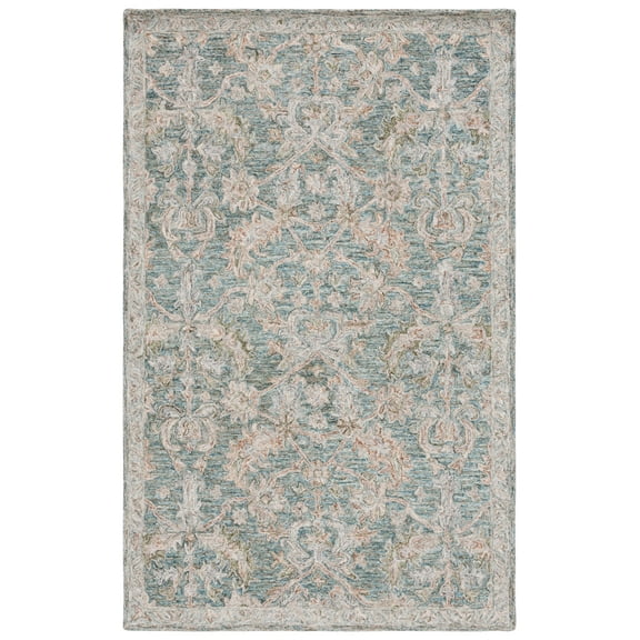 SAFAVIEH Metro Phyliss Medallion Area Rug, Teal/Green, 8' x 10'