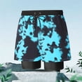 thumbnail image 2 of MYAOYI Mens Shorts Quick Dry 2 in 1 Running Shorts Printed Swim Trunks with Pockets, 2 of 5