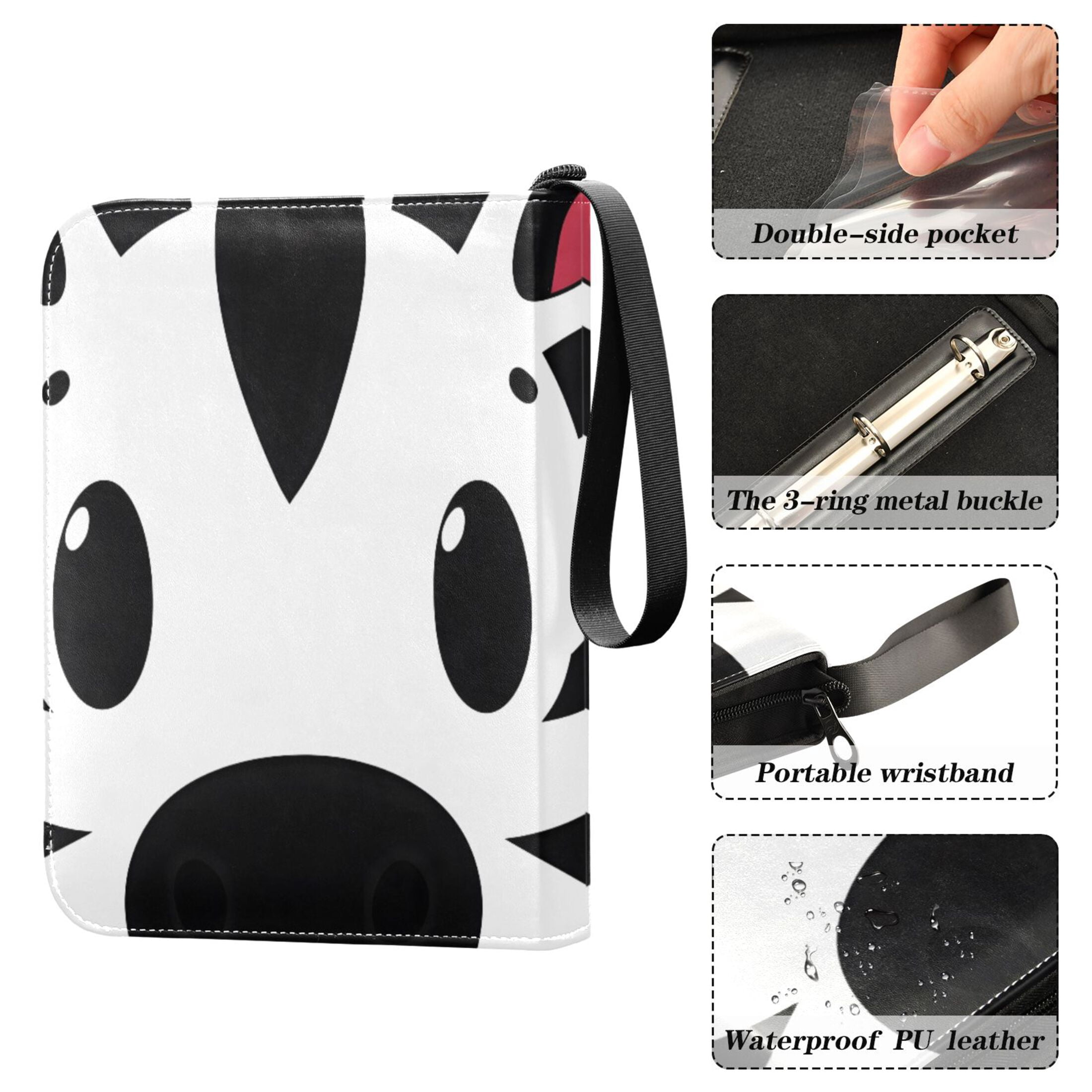 ALAZA Zebra Face Trading Card Binder 4 Pocket Cards Collection Album 400 Folder Holder