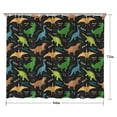 thumbnail image 5 of Black Cartoon Dinosaurs Text Pattern Shower Curtain 84"x72" ,Bathroom Decorative Shower Curtains Set with 12 Hooks,Modern Waterproof Washable Shower Curtain, 5 of 6