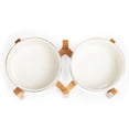 thumbnail image 3 of One Paw, Textured Ceramic Dog Bowls with Bamboo Stand, Non-Slip and Easy to Clean, 450 ml, 3 of 7