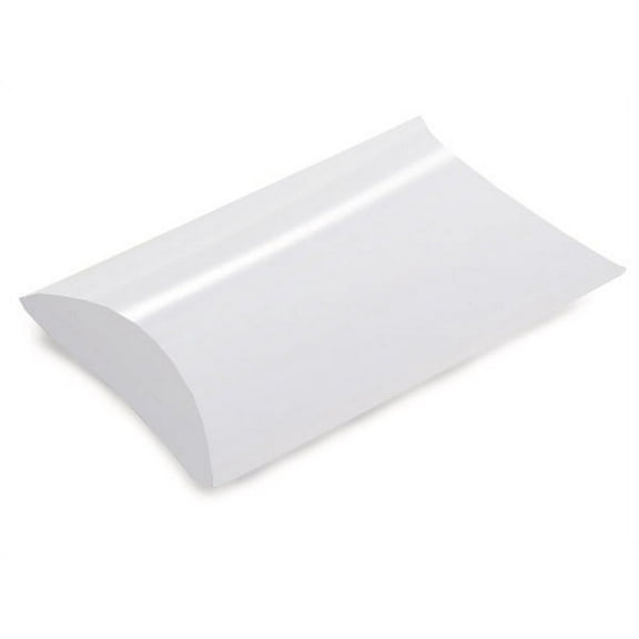 Pack Of 12, Large Solid White One-Piece Folding Pillow Boxes 6.5" x 5.5" x 1.5"
