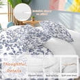 thumbnail image 3 of Blue Flower Bedding 3 Piece Duvet Cover Set Full Size, Spring Leaf Vintage Farmhouse Boho Plant Soft Microfiber Comforter Cover with Zipper Closure & Pillowcases, Wrinkle & FadeResistant Quilt Cover, 3 of 9