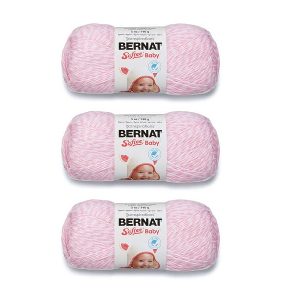 Bernat Softee Baby Yarn - Solids-Baby Pink Marl, Multipack Of 3