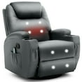 thumbnail image 1 of Korser Fauteuil Inclinable Pivotant à Bascule avec Massage en Similicuir pour Salon, Gris, 1 of 7