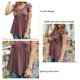 thumbnail image 4 of Blusa de manga corta con volantes para mujer, blusa informal de manga corta con dobladillo suelto y cuello en V para primavera y verano, rojo ladrillo XXXL, 4 of 5