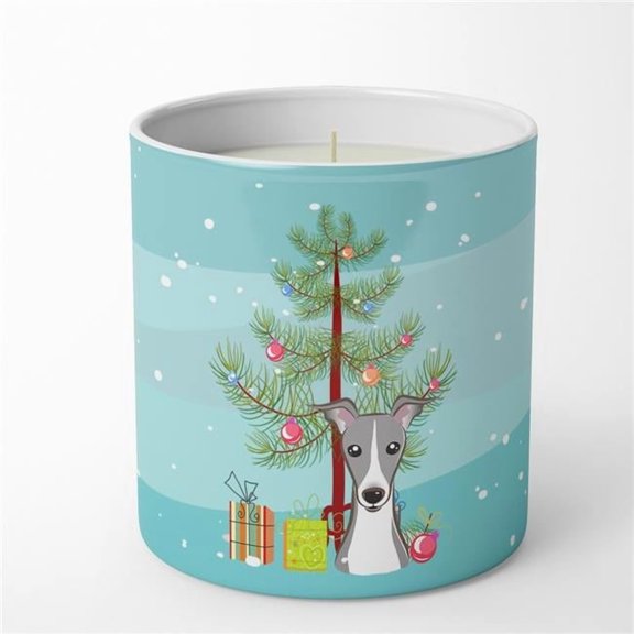 Carolines Treasures BB1608CDL 3.75 x 3.25 in. Unisex Christmas Tree & Italian Greyhound 10 oz Decorative Soy Candle