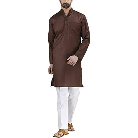 

Royal Kurta Mens Cotton Linen Kurta Pyjama Set (38 Coke)