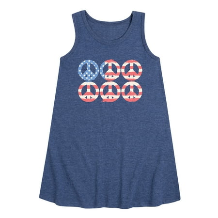 

Instant Message - Peace Flag - Toddler & Youth Girls A-line Dress