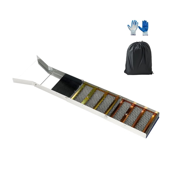 50 Inch Folding High Banker Gold Sluice Box Portable Aluminum Alloy Mining Equipment with Backpack and Gloves for Gold Prospecting