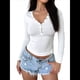 thumbnail image 3 of Camisas de Larga para Mujer, Ropa de Otoño, Blusas Henley, Blusas Informales de Negocios Acanaladas, Conjuntos de Moda. XL, 3 of 8
