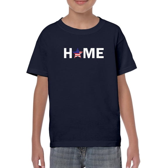 Home Star Shaped Flag T-Shirt Juniors -Image by Shutterstock, Large
