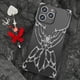 thumbnail image 5 of 1 caja DIY de 6 juegos de amuletos para teléfono, amuleto gótico para celular, lazo negro, rojo y plateado, corazón, luna, correa gótica para celular, 5 of 7
