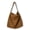 Brown, variant on Retro Suede Shoulder Bag for Women Large Capacity Tote Bag Soft Solid Color Hobo Handbag for Daily Use, Commuting, Work (Black, Brown, Coffee)