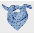 thumbnail image 3 of Bimba Blue Flower Leaves Pure Silk Printed Head Bandanas Summer Neck Wrap Scarf 40 x 40 Inches, 3 of 6