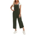 thumbnail image 1 of Women Jumpsuit with Pockets Sleeveless Wide Legs Plus Size Overalls, 1 of 5
