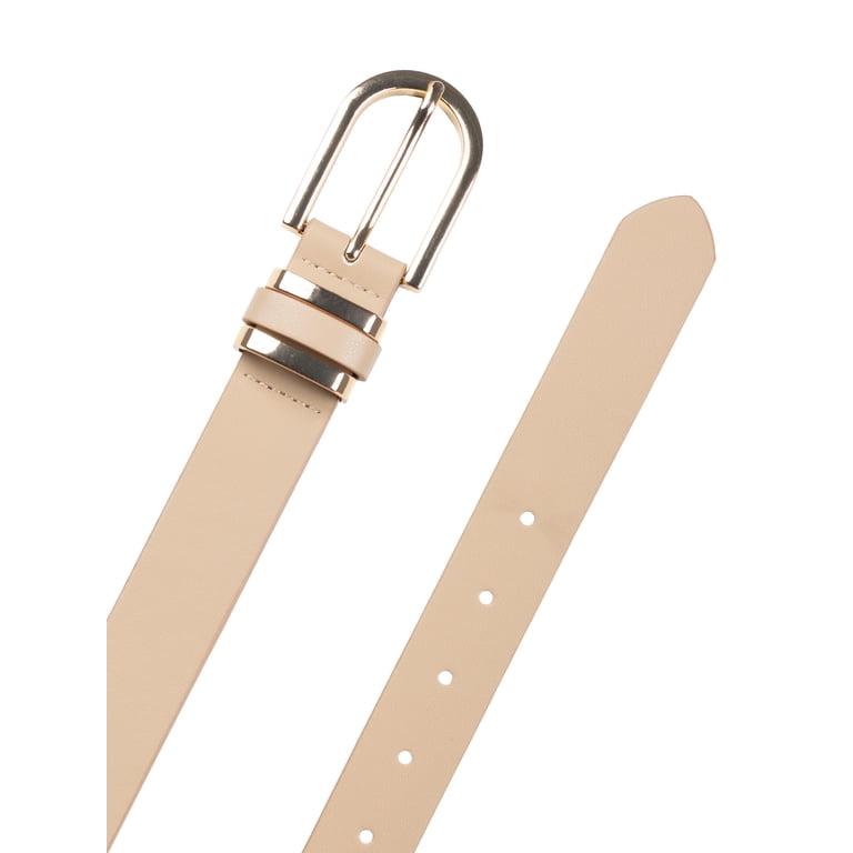 Time and Tru Women's Faux Leather Belt, Latte photo 2