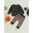 thumbnail image 4 of Cenuakty Baby Boy 2 Piece Outfits Halloween Pumpkin Print Long Sleeve Sweatshirt and Pants for Toddler Fall Clothes, 4 of 9