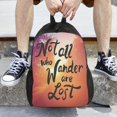 thumbnail image 6 of Rocae Not All Who Wander Are Lost print Computer bag with separate compartment, suitable for 15 inch laptop backpack, gift for men and women, 6 of 8
