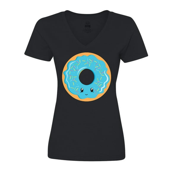 Inktastic Blue Donut Women's V-Neck T-Shirt