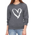 thumbnail image 3 of Xuanfei Women Heart Print Crew Neck Raglan Long Sleeve Top, 3 of 7