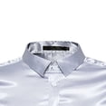 thumbnail image 3 of Men‘s Silk Satin Long Sleeve Shirt Ruffled Vintage Wedding Tuxedo Shirts, 3 of 5