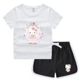 thumbnail image 3 of Hello Kitty-ropa para niños y niñas, Camiseta estampada bonita + Pantalones cortos, sudadera de cuello redondo de algodón puro, traje de camisa Base informal, 3 of 5