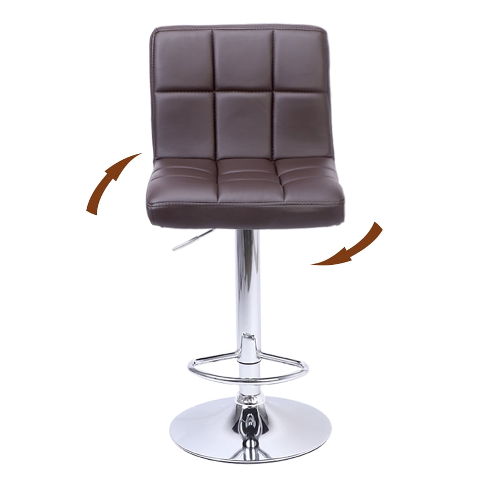 Lowestbest 2Pcs Adjustable Modern Bar Stools, Swivel PU Leather Kitchen Stool, Brown Lowestbest 2Pcs Adjustable Modern Bar Stools, Swivel PU Leather Kitchen Stool, Brown