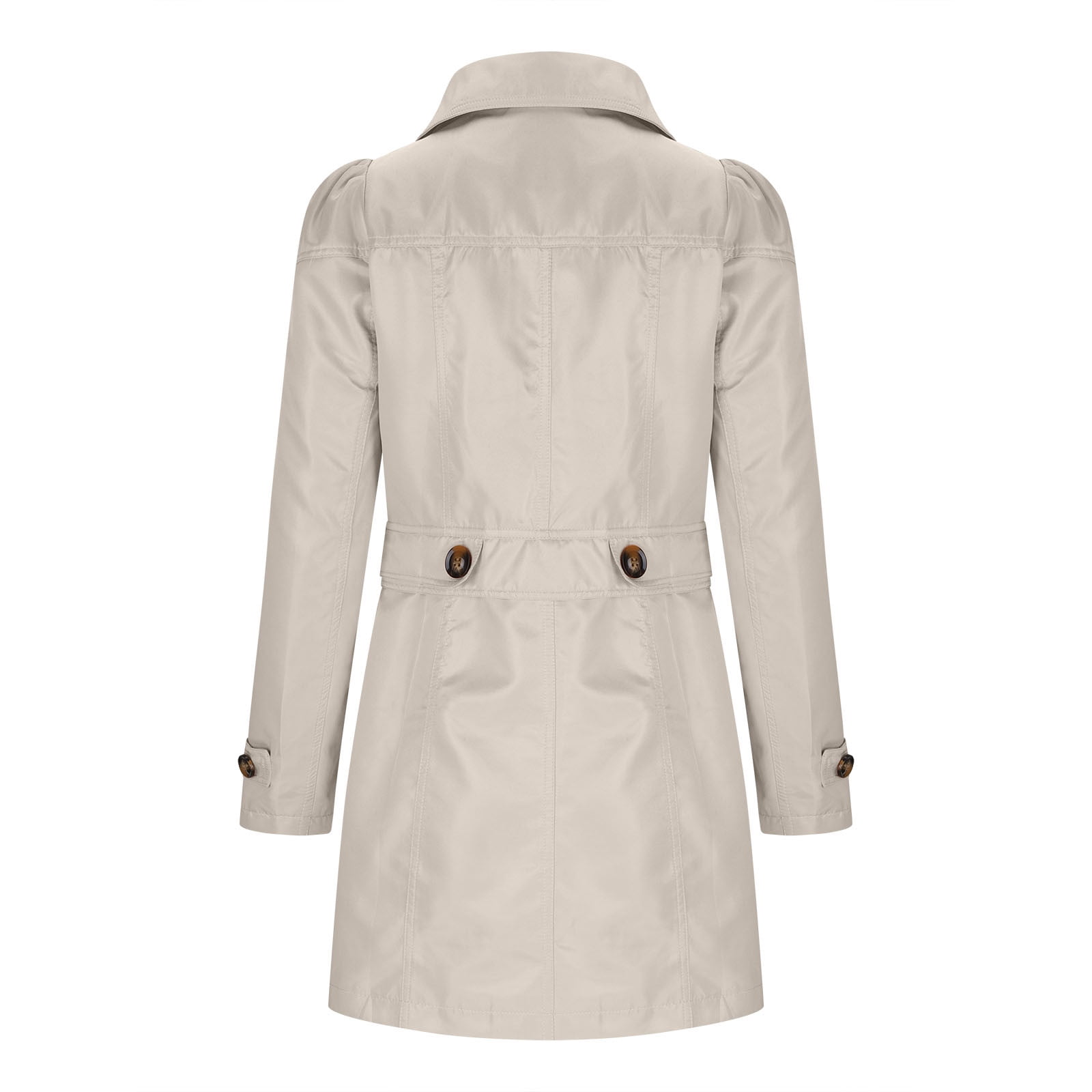 Women's Lapel Button Down Trench Coat Casual Long Sleeve Pockets Jackets Coat Classic Belted Overcoat