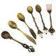 thumbnail image 1 of Toystoory 2020 6 uds bronce tallado ecológico pequeño té café cucharas comida tenedor cuchara para mezclar Mostrada cobre Toystoory JJ6505-04, 1 of 6