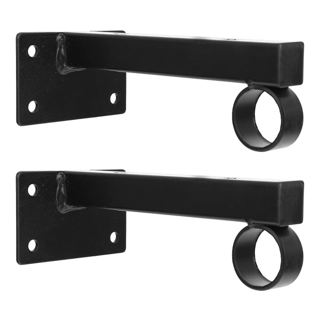 ORDDIART 1Set Modern Floating Shelf Bracket Black Wall Mounted Shelf Support Durable Iron and Plastic