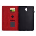 thumbnail image 2 of Embossed Folio Flip Smart Case for Samsung Galaxy Tab A 10.5 2018 SM-T590/SM-T595, Premium PU Leather Kickstand Card Slots Magnetic Auto Sleep / Wake with Pen Slot Case for Tab A 10.5 2018, Red, 2 of 5