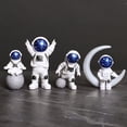 thumbnail image 5 of 4 Piezas Figura de Astronauta Estatua Estatuilla Escultura de Astronauta Juguete Educativo Escritorio Decoración del Hogar Modelo de Astronauta Azul, 5 of 5