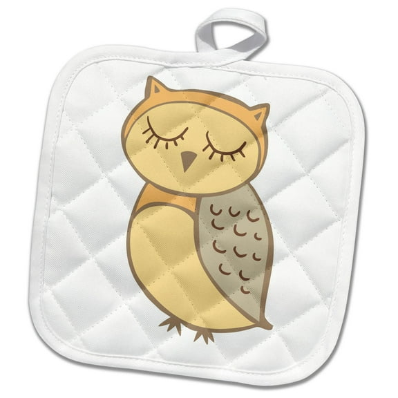 3dRose, Owl, picture of an owl on a white background, 8x8 Potholder