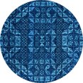 thumbnail image 1 of Ahgly Company Indoor Round Abstract Light Blue Modern Area Rugs, 3' Round, 1 of 4