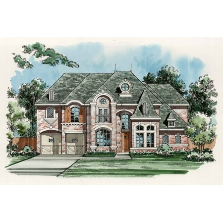 015-889: Luxury Chateau 3 Bed, 4 Bath Luxury Home Plan, 3987 Sq Ft: Full Blueprints with License to Build by Home Plan Marketplace - Lesuto