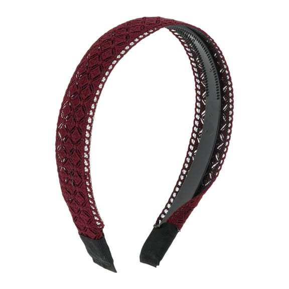 Unique Bargains 1 Pc Square Lace Headband 5.91"x4.53" Red