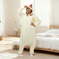 thumbnail image 2 of DHFJKG Womens Pajamas Adult Funny Animal Onesie Chicken One-Pieces Button Up Hooded Ankle-Tied Jumpsuit Loungewear Comfort Homewear, 2 of 6