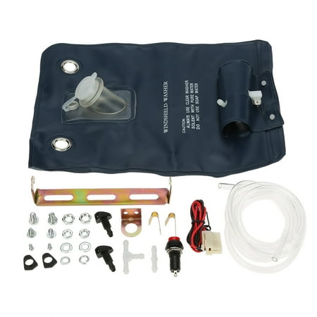 Windshield Bag - 12V Universal Windshield Washer Pump Bag Kit With Jet Button Switch for Classic Cars