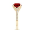 thumbnail image 3 of ANGARA Lab Grown 3.57 Ct Vintage Inspired Round Ruby Split Shank Engagement Ring for Women in 14K Yellow Gold (Size-9mm) | July Birthstone, Anniversary, Jewelry Gift for Women | Lab-Grown Ruby Ring, 3 of 9