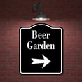 thumbnail image 2 of Beer Garden Right Arrow BLACK Aluminum Composite Sign, 8.5"x10", 2 of 9
