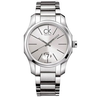 Calvin Klein Men's K7627107 Post Minimal Black Dial Black Leather