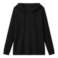 thumbnail image 5 of Womens Drawstring Hoodies Zaewscy Women's Fall Casual Hooded V Neck Long Sleeve Sweatshirt Black S, 5 of 7