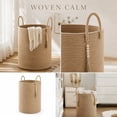 thumbnail image 3 of Kiddiway Handwoven Woven Storage Basket - Natural Rattan, Storage Bins, Toy Storage, Blanket Storage, Shelf and Closet Organizer, Laundry Basket, Hand Basket Wicker Soft,yellow, 3 of 6