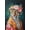 Green, variant on Mudket Leopard with Orange Flower Crown & Scarf Canvas Wall Art, Warm Autumn Boho Wall Prints Waterproof Canvas for Living Room Bedroom Home Decor , Framed Ready to Hang - 12"L x 8"W