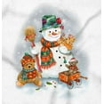 thumbnail image 2 of Snowman With Christmas Teddy Bears Women's Graphic T Shirt Tees Brisco Brands L, 2 of 5