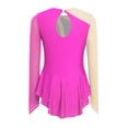 thumbnail image 4 of Choomomo Kids Girls Ice Figure Skating Dress Ballet Dance Skirted Leotard Dress Rhinestones Competition Outfit Hot Pink 14, 4 of 5
