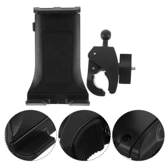 FENGGUIQU Black Bike Phone Holder Handlebar Sturdy Tablet Stand for Treadmill and Exercise Bike