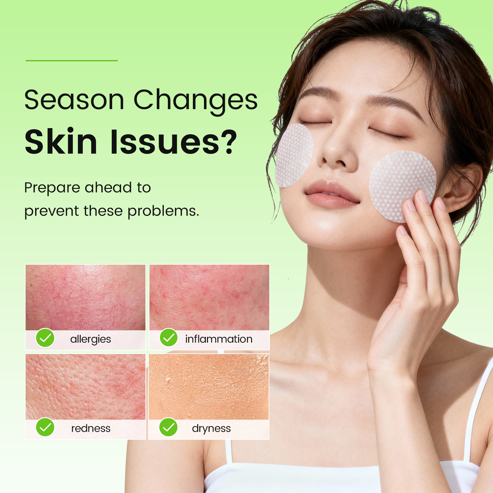 Lumissy CICA Calming Toner Pads, Soothing Centella Asiatica Pads for Sensitive Skin, Gentle Exfoliating & Hydrating Facial Toner 75 Pads