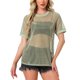 thumbnail image 1 of INSPIRAR CHIC Camiseta de Malla para Mujeres, Cubierta de Fiesta, Manga Corta, Transparente, Tallas XL, Dorado, 1 of 6